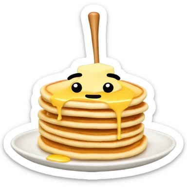 Pancake with a stick of butter sticker