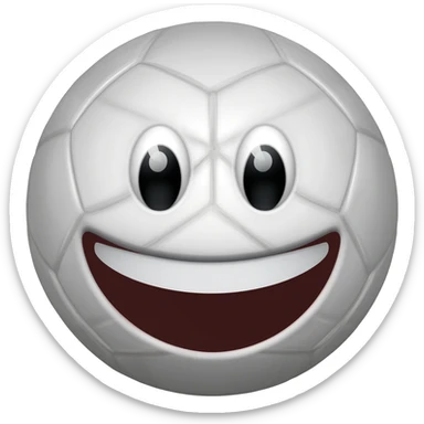 A football emoji with smilling face sticker