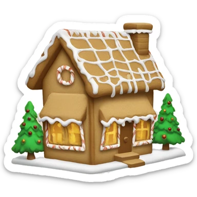 beige Christmas ginger bread house  sticker