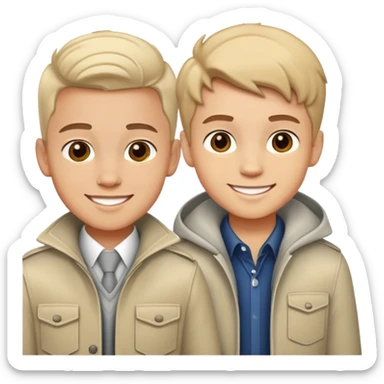 smiling boys in stylish attire sticker