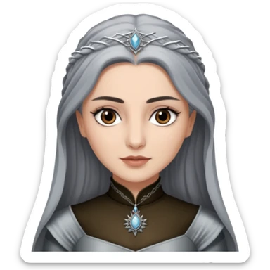 Hande Erçel as a lady from game of thrones from Starfall. Her eyes are gray. sticker