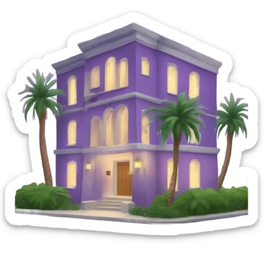 I need a two story building with purple lights and palm trees named Jaguars sticker