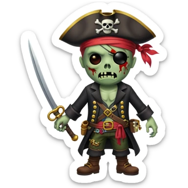 Pirate Zombie full body sticker