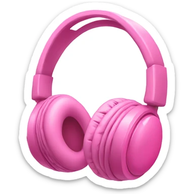 Cute pink headphones sticker