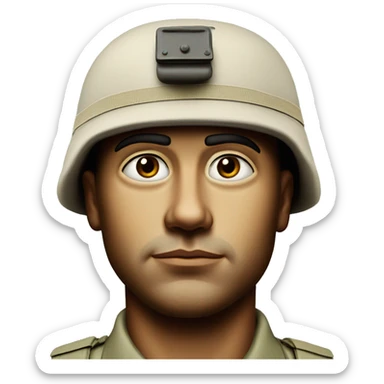 photorealistic serious american soldier 1960s sticker