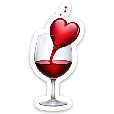 Wine red heart  sticker