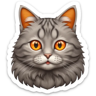 grey tabby cat sticker