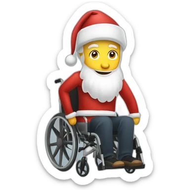 disabled person in Santa Claus hat sticker