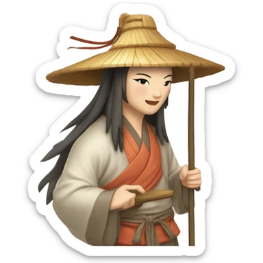 Lu Ban is a legendary figure in Chinese mythology, depicted as a clever craftsman often wearing wide robes, a broad-brimmed hat, and carrying woodworking tools. 🛠️🎩👕 sticker
