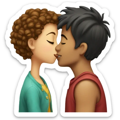 boy kiss girl sticker