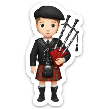 Scotch boy playing bag pipe sticker