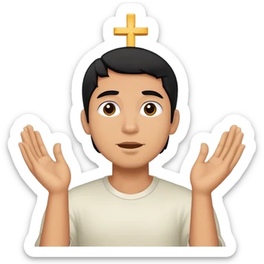 Man black hair Latino worshipping  sticker