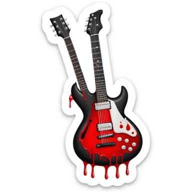 Black guitar with blood drips sticker