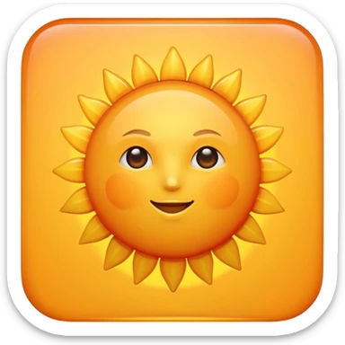 Orange heart sun sticker