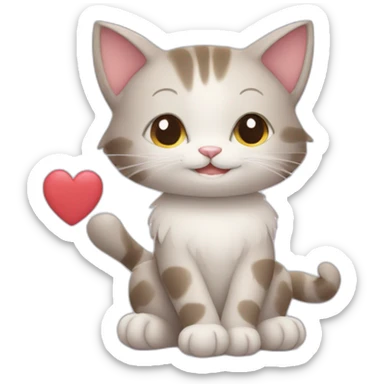 Thankful cat making a heart with its paws sticker