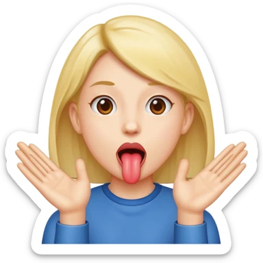 Tongue sticking out hands sticking out on the side sticker