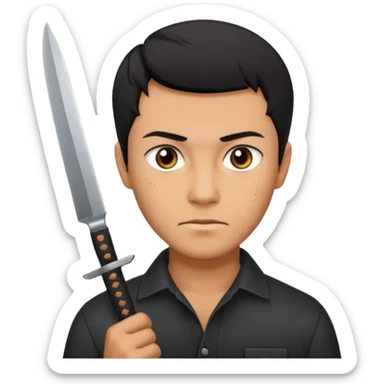Un señor guapo con un cuchillo  amenazando  sticker
