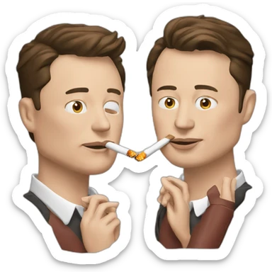 Elon musk smoking sigaret sticker