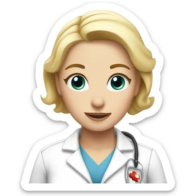 blonde nurse laying down on the floor sticker