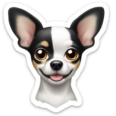 black and white dog chihuahua  sticker