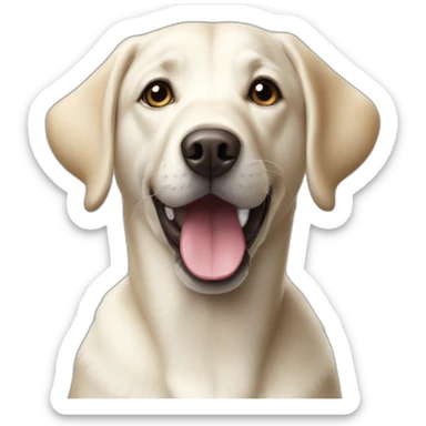 Playful white labrador mix sticker