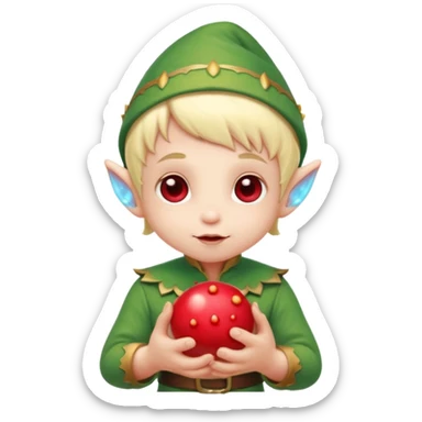 Baby elf holding glowing berry sticker
