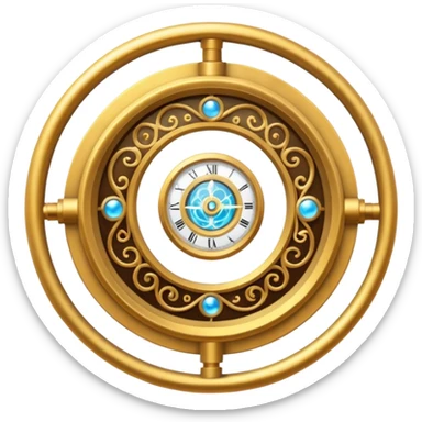 A time turner from harry potter with magic swirls around it  sticker