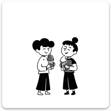 happy children with melting ice cream cones sticker