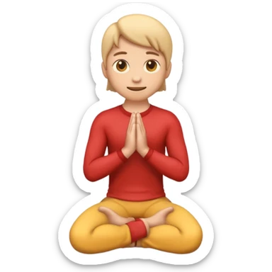 3D emoji style person kneeling, clear posture, centered, soft shadow, white background. sticker