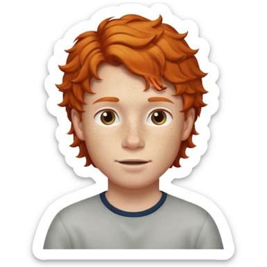 ginger boy wavy hair sticker
