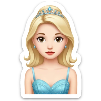 Girl in prom dress sticker