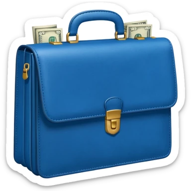 BLUE briefcase AND MONEY sticker