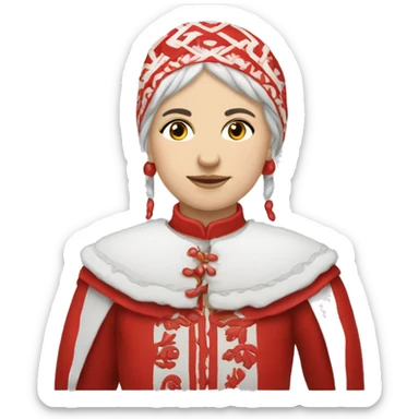 vyshyvanka, white with red embodiary sticker