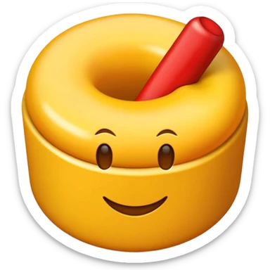 Emoji redondo com bochechas vermelhas e dedo na boca  sticker