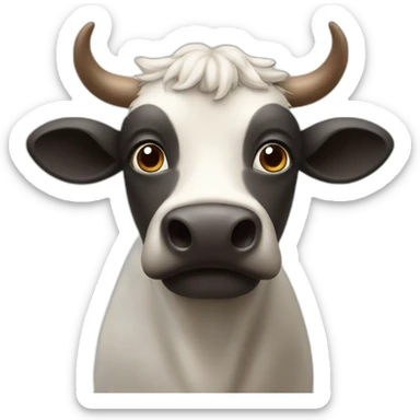 Caca qui court avec une tête de vache sticker