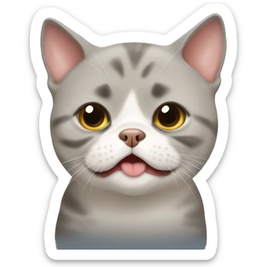 ugly chubby british short hair showing tongue sticker