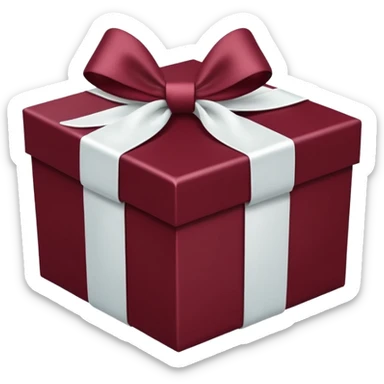 Maroon gift box with white bow sticker