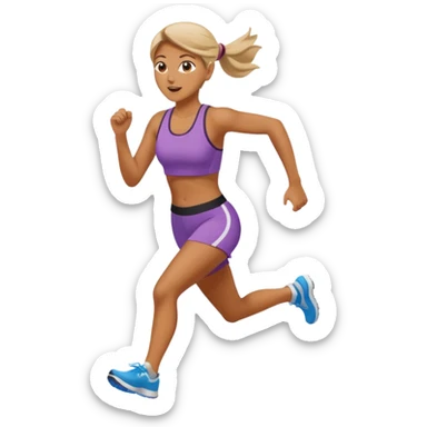 Woman Running to food sticker
