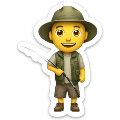 man fishing sticker