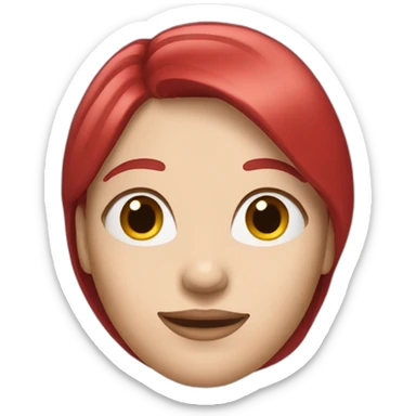 woman with long straight and ruby hair and white skin sticker