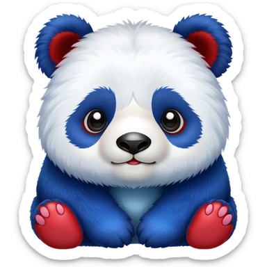 Red white and blue panda sticker