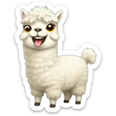 happy alpaca with a lot of money sticker