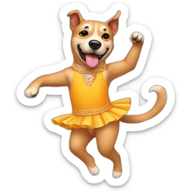 Un chien qui danse la salsa en maillot de bain sticker