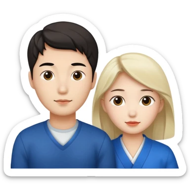Family korean male x russian female sticker