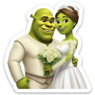 Shrek getting married sticker