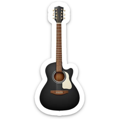 Black guitar with white inside sticker
