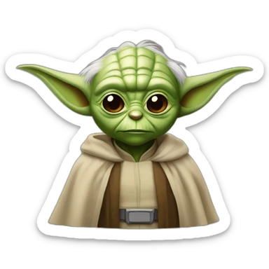 yoda with a batman mask sticker