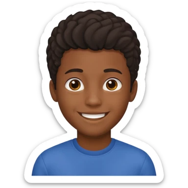 black boy with medium 4b hair  sticker