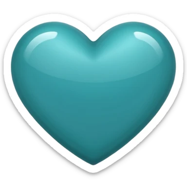 dark turquoise heart with subtle shine sticker