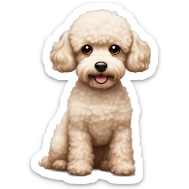 A toy poodle + bichon fraise mix breed dog sticker